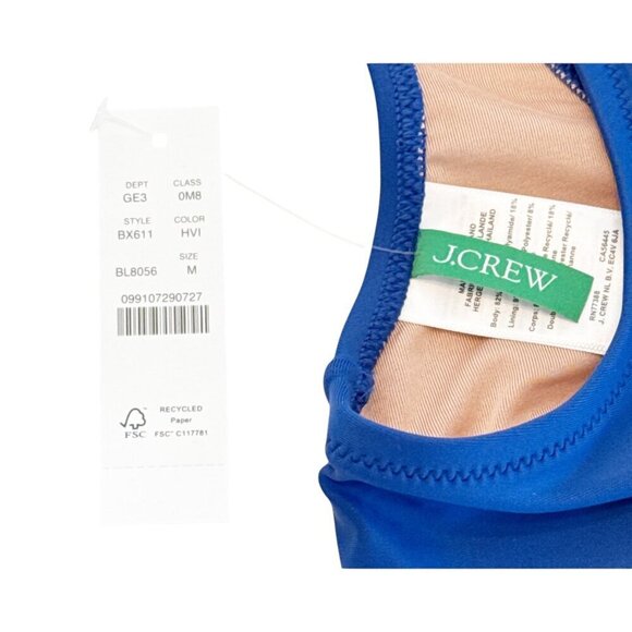 J. Crew Women's Scoop Neck Bikini Top Blue Beach Size 3X NWT - Picture 4 of 6